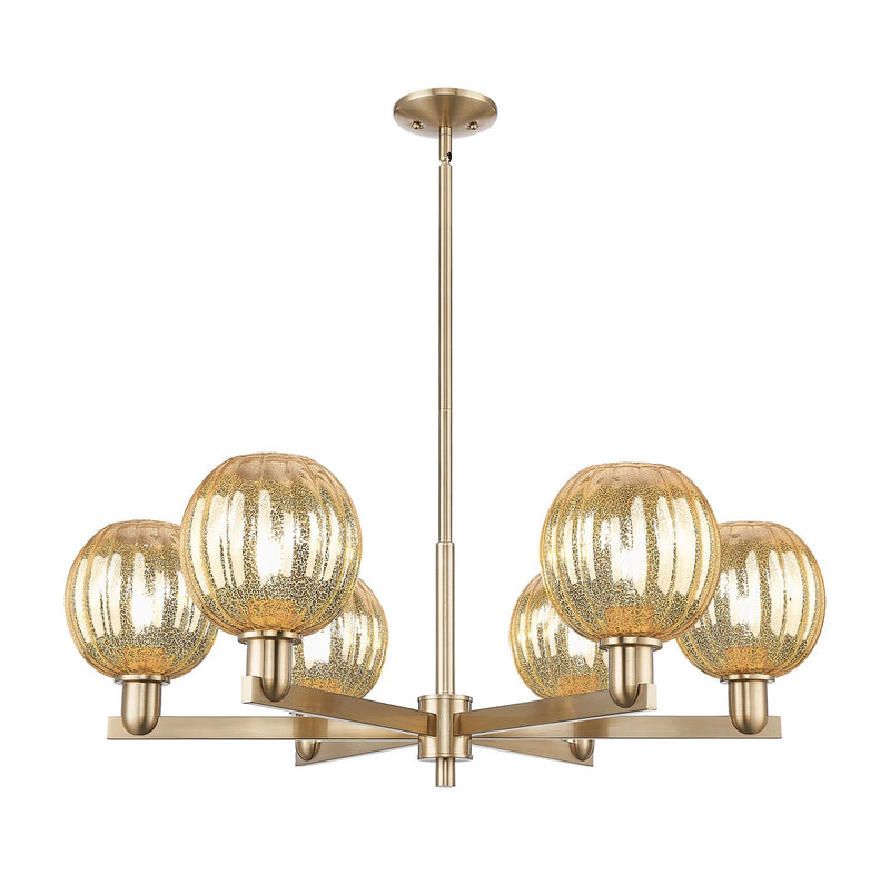 Innovations 716-6CR-CB-G458-7ME Six Light Chandelier, Champagne Bronze
