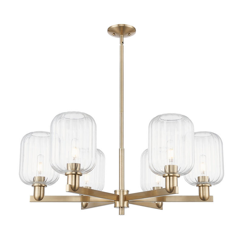Innovations 716-6CR-CB-G460-7CL Six Light Chandelier, Champagne Bronze