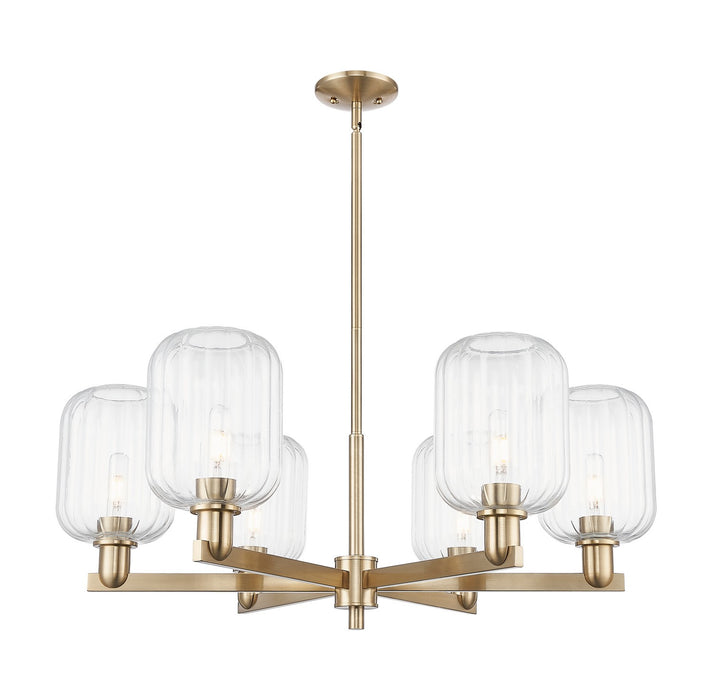 Innovations 716-6CR-CB-G460-7CL Six Light Chandelier, Champagne Bronze