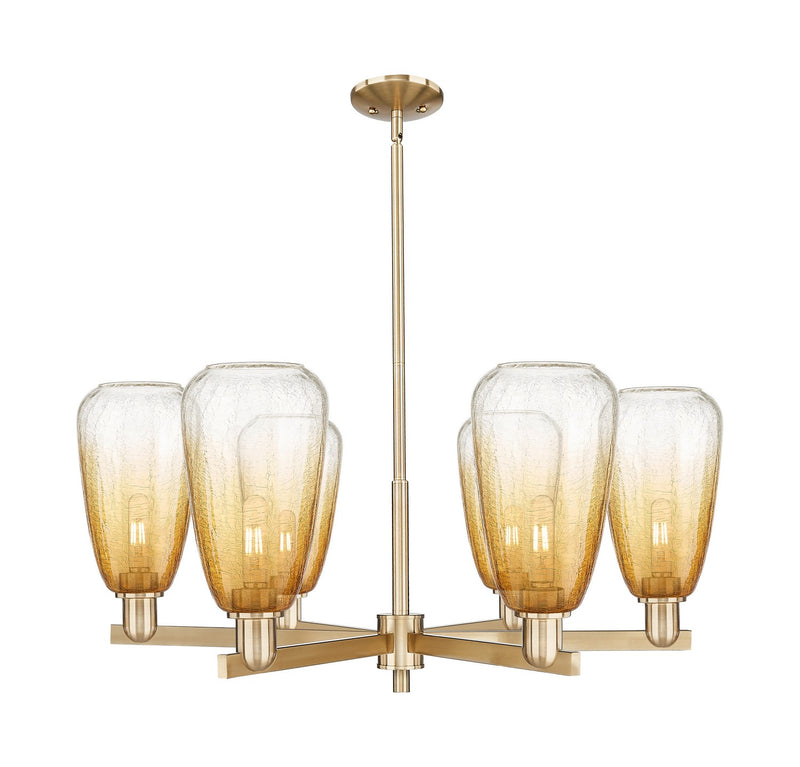 Innovations 716-6CR-CB-G480-6AM Six Light Chandelier, Champagne Bronze