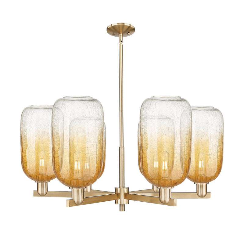 Innovations 716-6CR-CB-G482-7AM Six Light Chandelier, Champagne Bronze