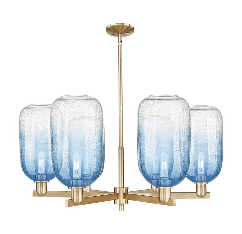 Innovations 716-6CR-CB-G482-7SB Six Light Chandelier, Champagne Bronze
