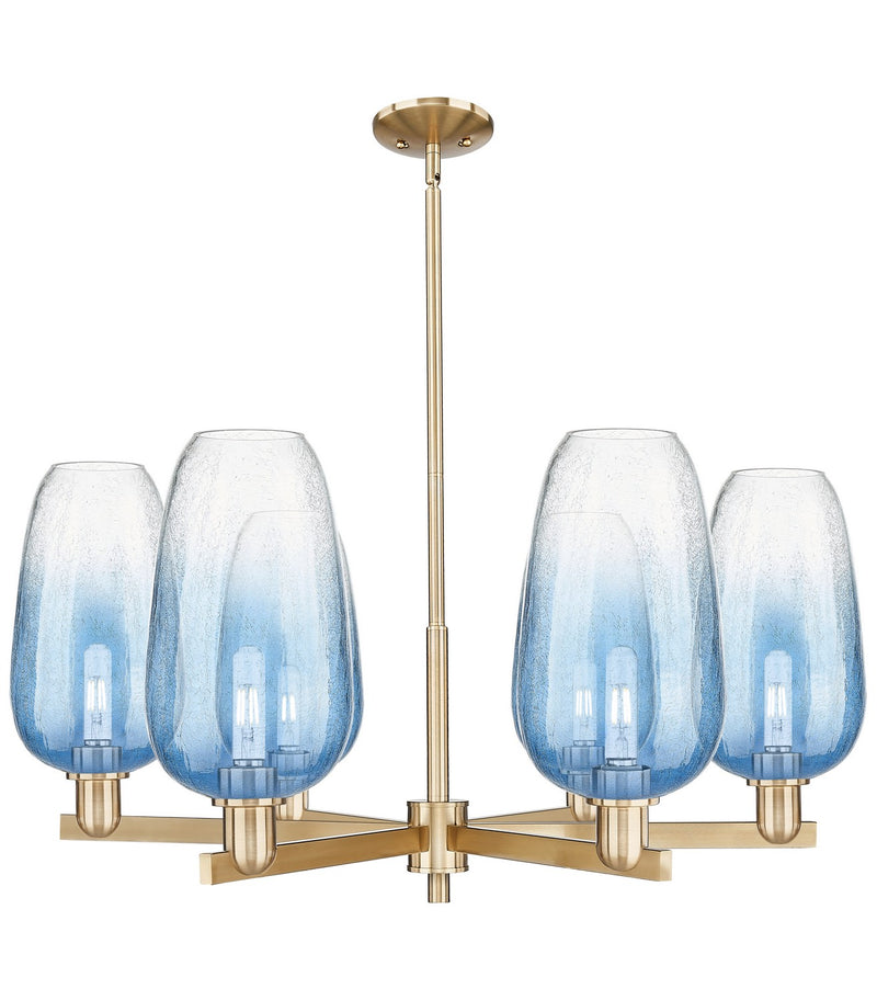 Innovations 716-6CR-CB-G484-7SB Six Light Chandelier, Champagne Bronze