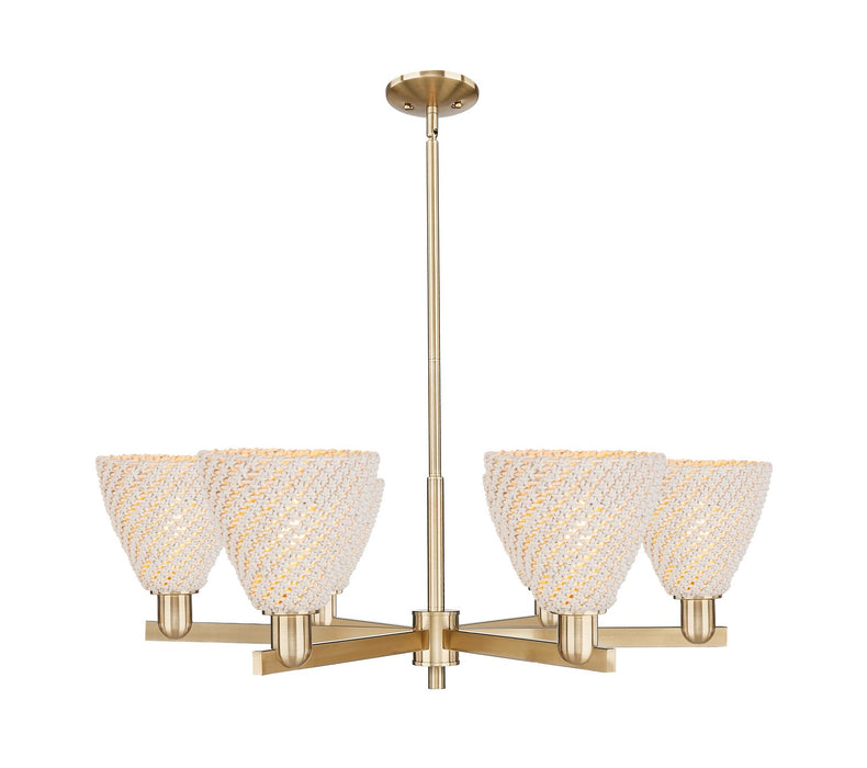 Innovations 716-6CR-CB-NBD-75-NAT Six Light Chandelier, Champagne Bronze