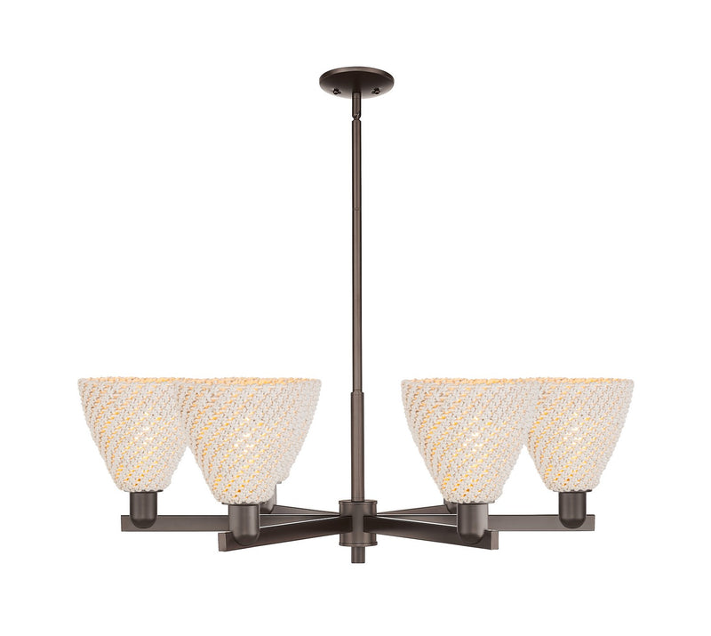Innovations 716-6CR-OB-NBD-75-NAT Six Light Chandelier, Oil Rubbed Bronze
