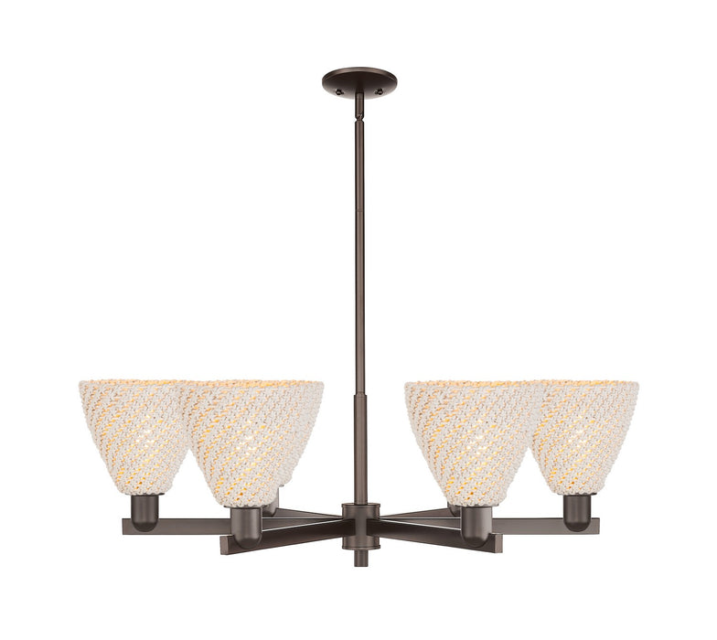 Innovations 716-6CR-OB-NBD-75-NAT Six Light Chandelier, Oil Rubbed Bronze