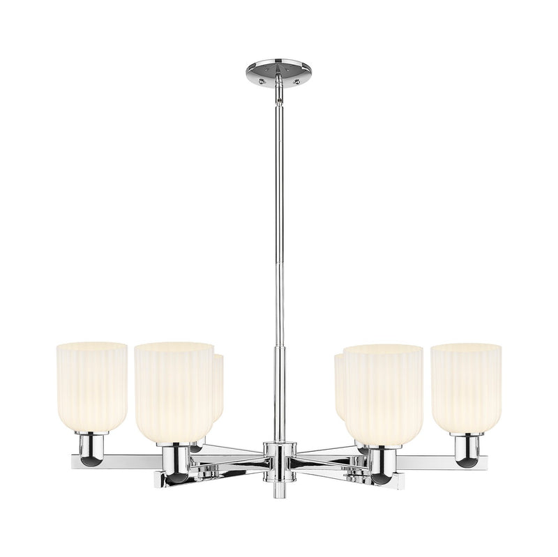 Innovations 716-6CR-PC-G559-5GWH Six Light Chandelier, Polished Chrome