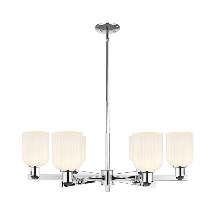 Innovations 716-6CR-PC-G559-5GWH Six Light Chandelier, Polished Chrome