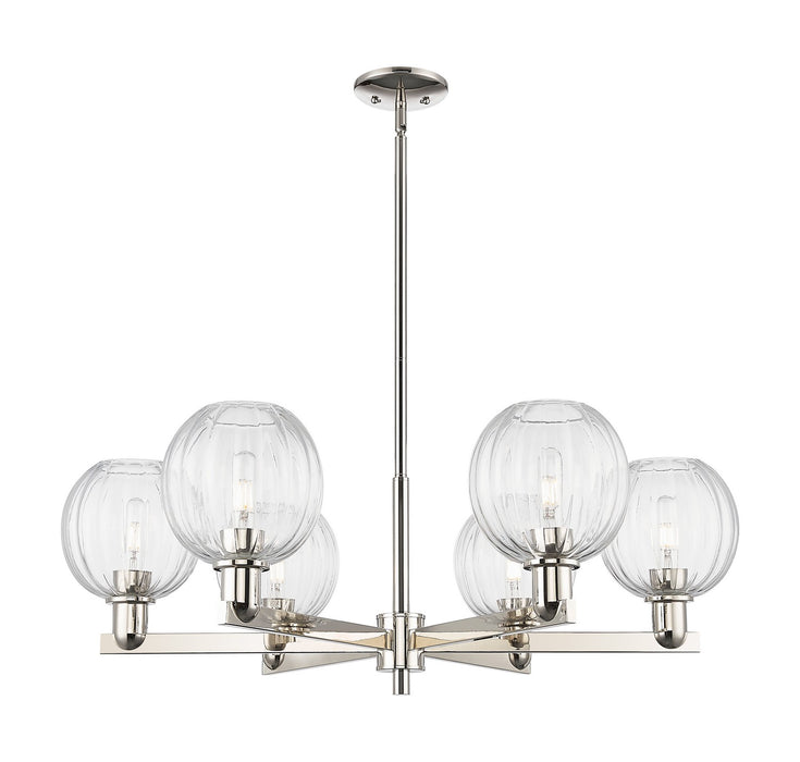 Innovations 716-6CR-PN-G458-7CL Six Light Chandelier, Polished Nickel
