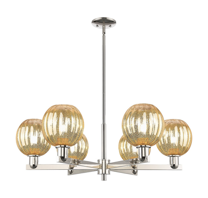 Innovations 716-6CR-PN-G458-7ME Six Light Chandelier, Polished Nickel