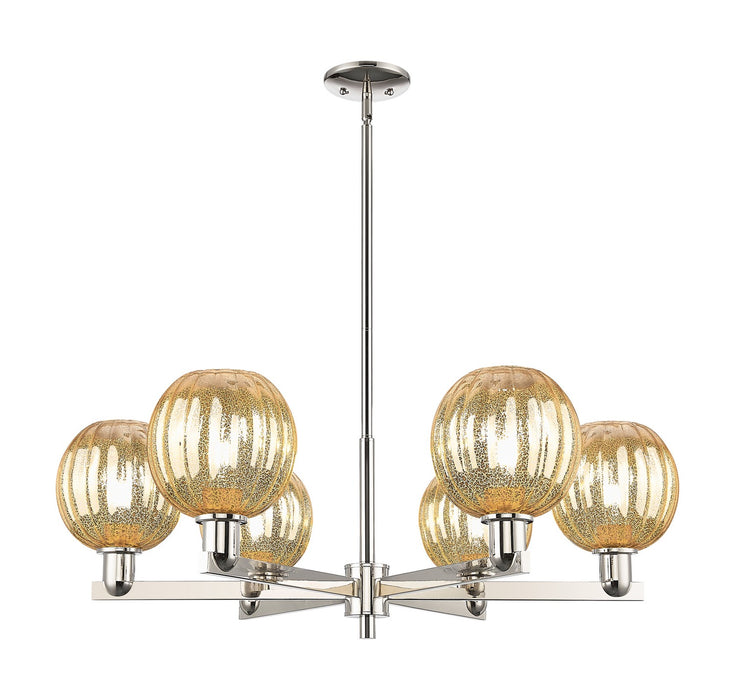 Innovations 716-6CR-PN-G458-7ME Six Light Chandelier, Polished Nickel