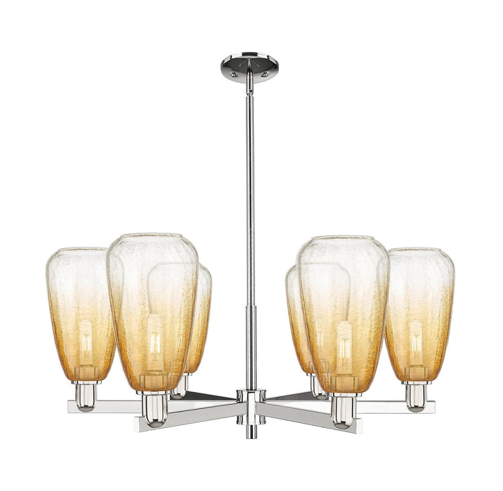 Innovations 716-6CR-PN-G480-6AM Six Light Chandelier, Polished Nickel