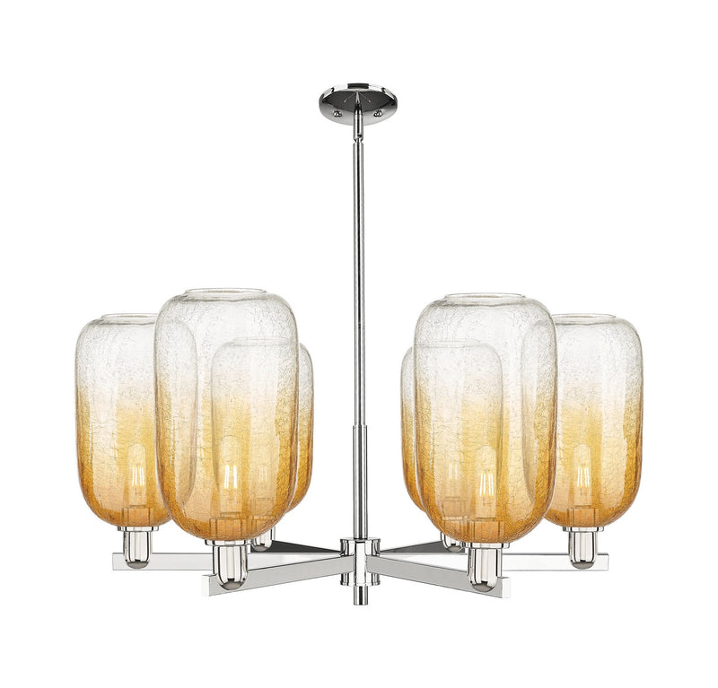 Innovations 716-6CR-PN-G482-7AM Six Light Chandelier, Polished Nickel