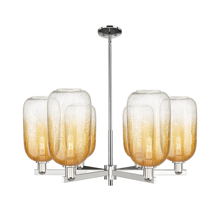Innovations 716-6CR-PN-G482-7AM Six Light Chandelier, Polished Nickel