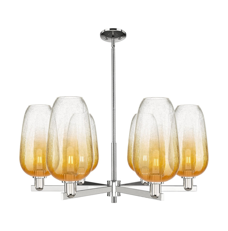 Innovations 716-6CR-PN-G484-7AM Six Light Chandelier, Polished Nickel