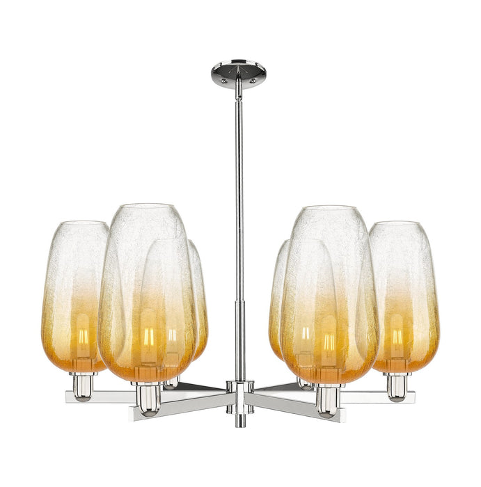 Innovations 716-6CR-PN-G484-7AM Six Light Chandelier, Polished Nickel