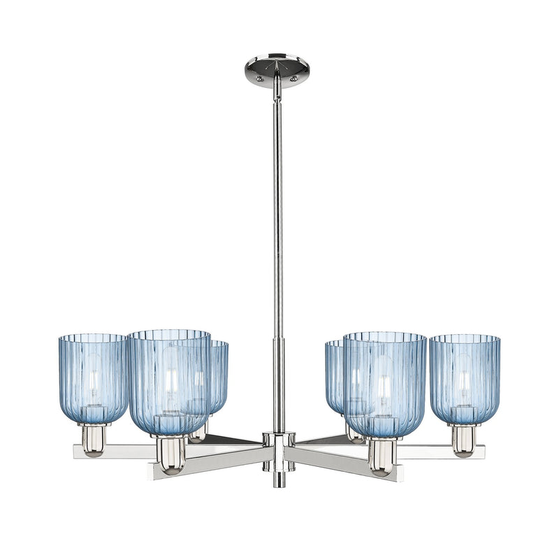 Innovations 716-6CR-PN-G559-5BL Six Light Chandelier, Polished Nickel