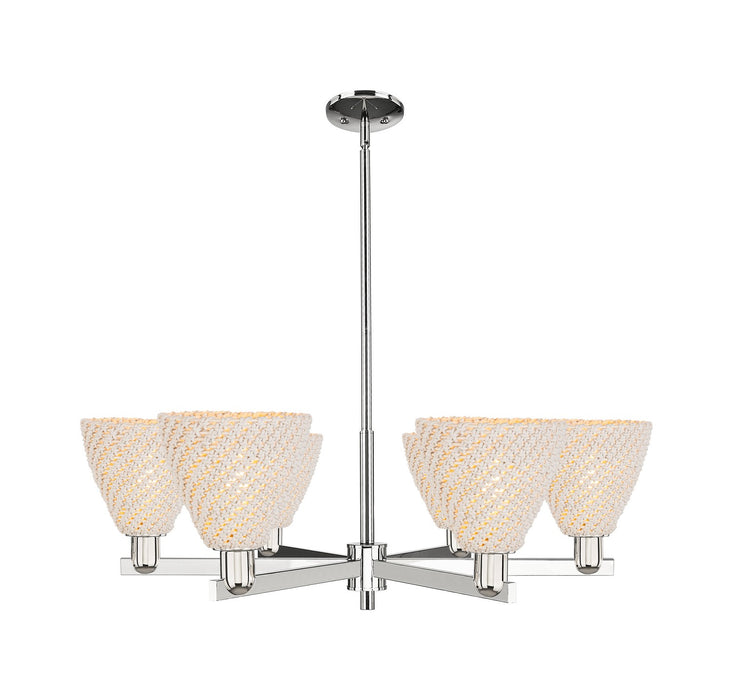 Innovations 716-6CR-PN-NBD-75-NAT Six Light Chandelier, Polished Nickel