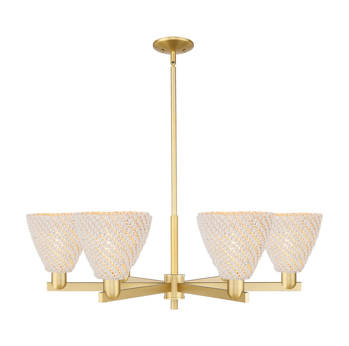 Innovations 716-6CR-SG-NBD-75-NAT Six Light Chandelier, Satin Gold