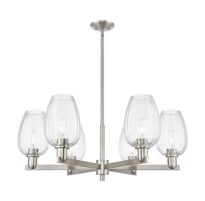 Innovations 716-6CR-SN-G457-6CL Six Light Chandelier, Satin Nickel