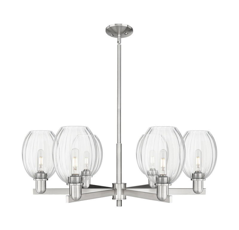 Innovations 716-6CR-SN-G459-6CL Six Light Chandelier, Satin Nickel