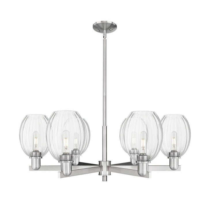 Innovations 716-6CR-SN-G459-6CL Six Light Chandelier, Satin Nickel