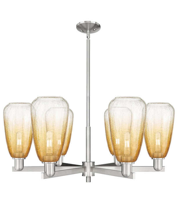 Innovations 716-6CR-SN-G480-6AM Six Light Chandelier, Satin Nickel