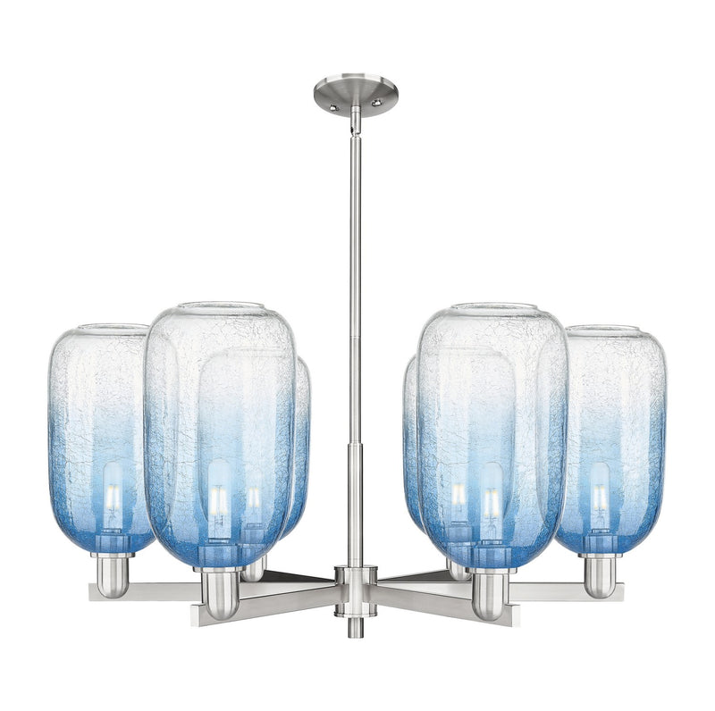 Innovations 716-6CR-SN-G482-7SB Six Light Chandelier, Satin Nickel