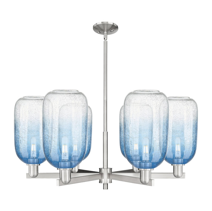 Innovations 716-6CR-SN-G482-7SB Six Light Chandelier, Satin Nickel