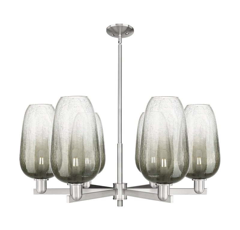 Innovations 716-6CR-SN-G484-7SL Six Light Chandelier, Satin Nickel