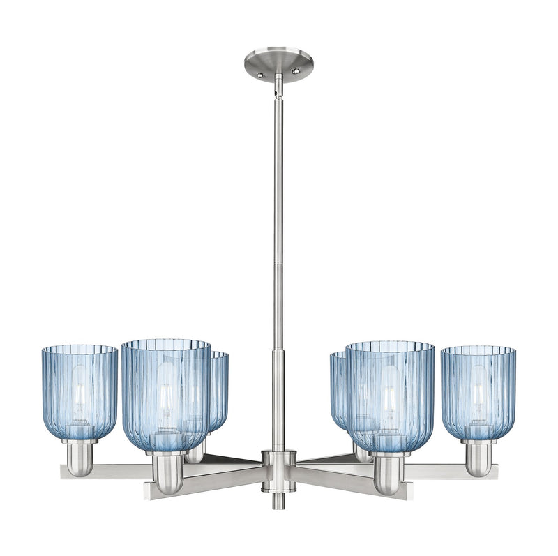 Innovations 716-6CR-SN-G559-5BL Six Light Chandelier, Satin Nickel