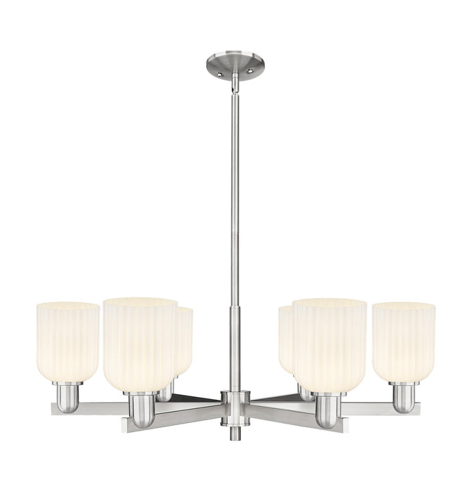 Innovations 716-6CR-SN-G559-5GWH Six Light Chandelier, Satin Nickel