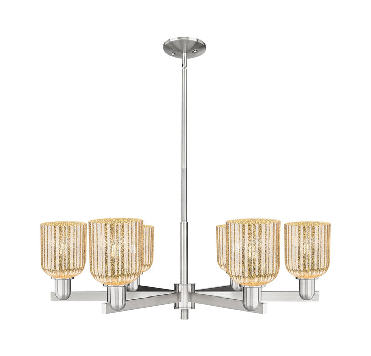 Innovations 716-6CR-SN-G559-5ME Six Light Chandelier, Satin Nickel