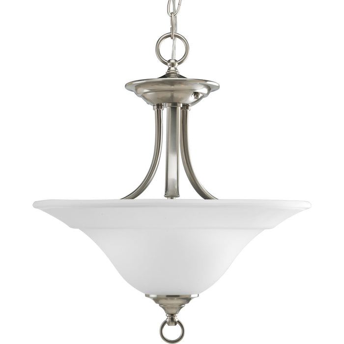 Progress Lighting P3473-09 Two Light Semi-Flush Mount, Brushed Nickel