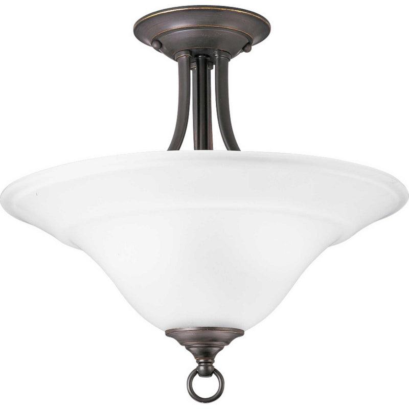 Progress Lighting P3473-20 Two Light Semi-Flush Mount, Antique Bronze