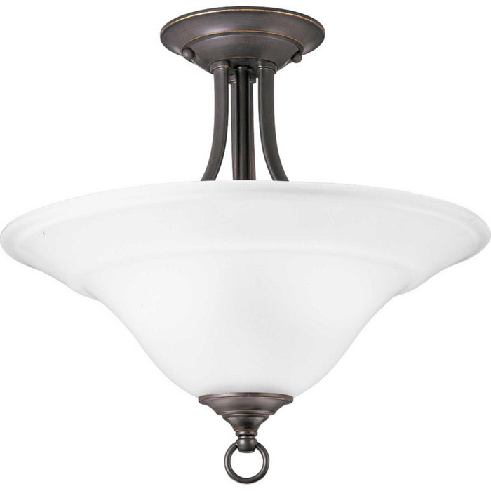 Progress Lighting P3473-20 Two Light Semi-Flush Mount, Antique Bronze