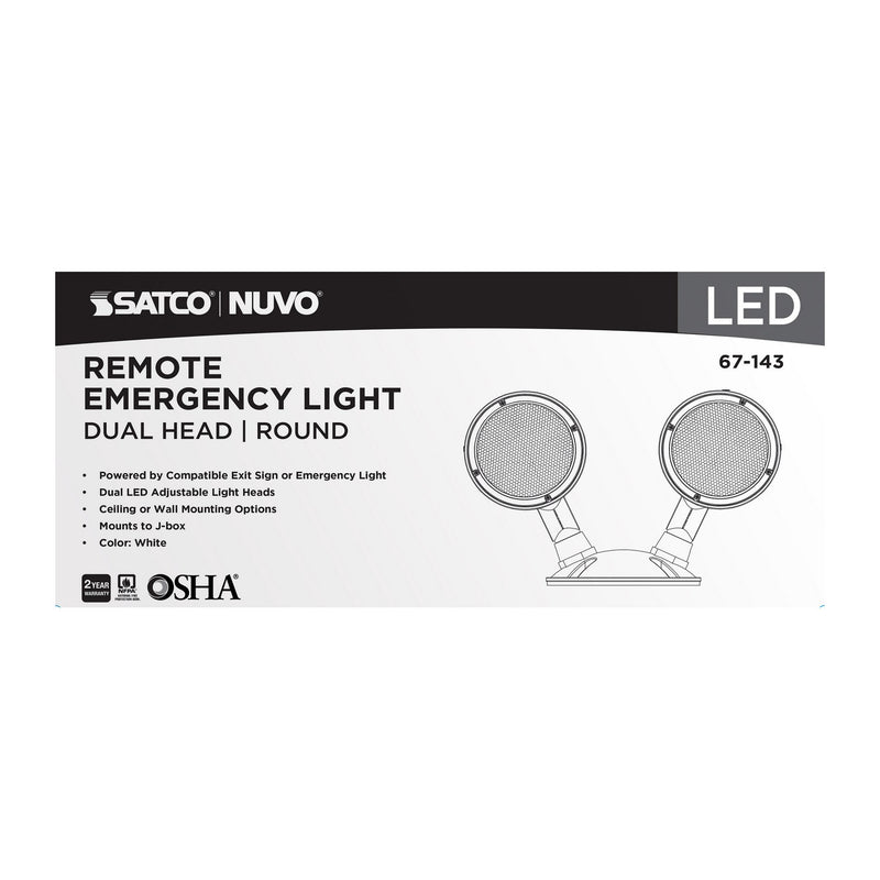 Satco 67-143 Remote Emergency Light, White