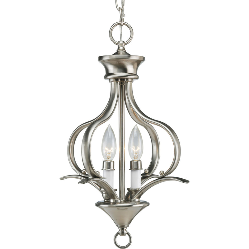 Progress Lighting P3806-09 Two Light Foyer Pendant, Brushed Nickel