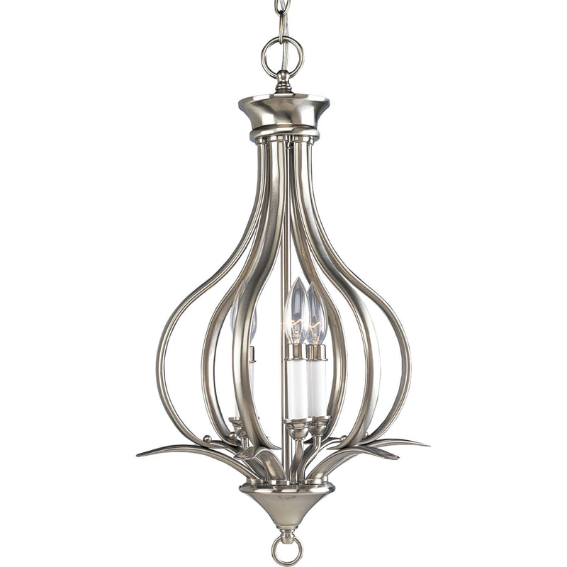 Progress Lighting P3807-09 Three Light Foyer Pendant, Brushed Nickel
