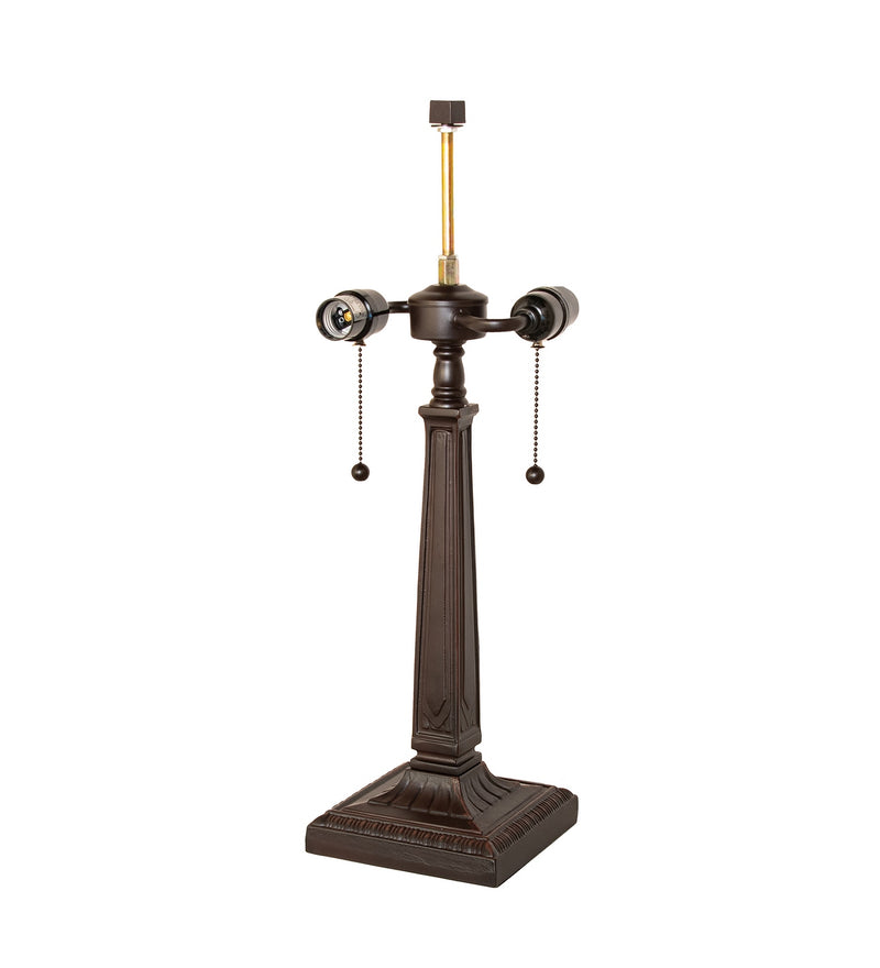 Meyda Tiffany 156833 Two Light Table Base, Verdigris Mahogany Bronze