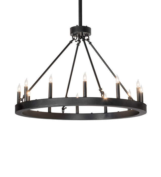 Meyda Tiffany 271644 12 Light Chandelier, Textured Black