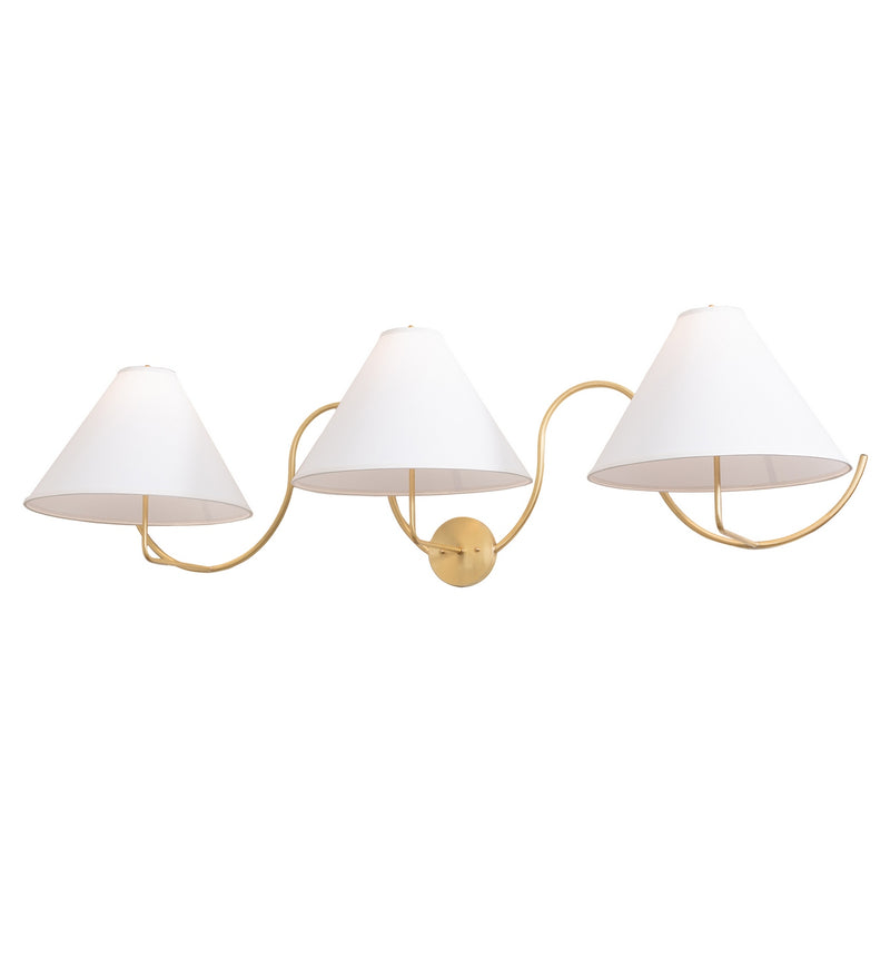 Meyda Tiffany 276780 Three Light Wall Sconce, Brushed Brass
