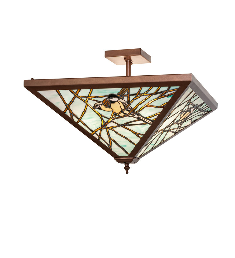 Meyda Tiffany 278478 Four Light Semi-Flushmount, Mahogany Bronze
