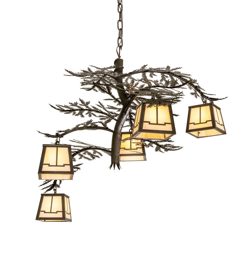 Meyda Tiffany 279812 Five Light Chandelier, Craftsman Brown