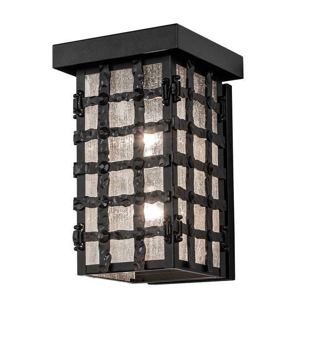 Meyda Tiffany 280448 Two Light Wall Sconce, Black Satin Wrought Iron