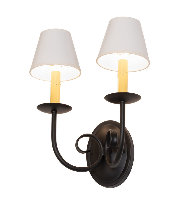 Meyda Tiffany 280674 Two Light Wall Sconce, Blackwash