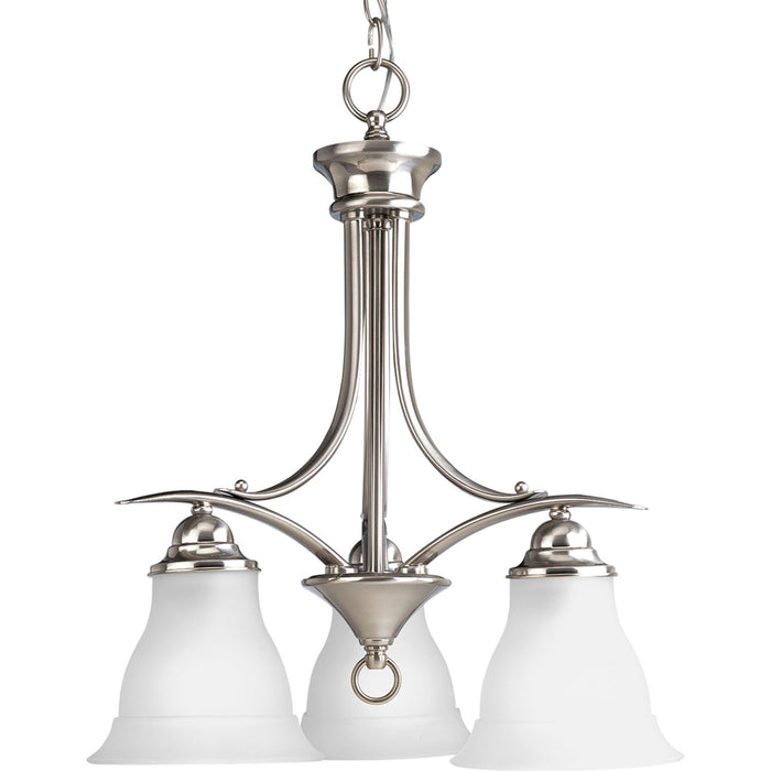 Progress Lighting P4324-09 Three Light Chandelier, Brushed Nickel