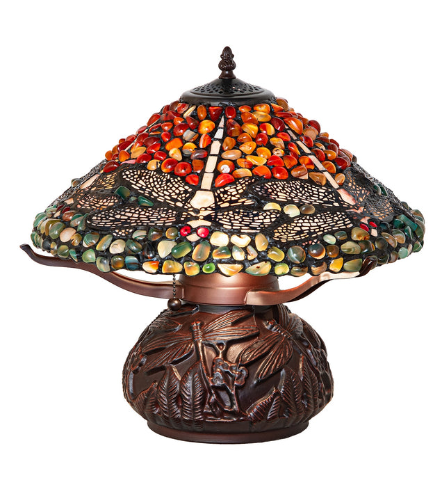 Meyda Tiffany 281870 Three Light Table Lamp, Mahogany Bronze