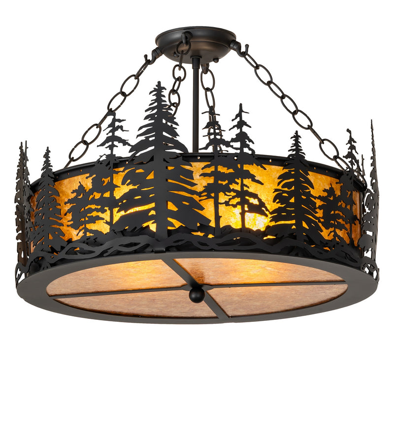 Meyda Tiffany 282979 Four Light Semi-Flushmount, Solar Black