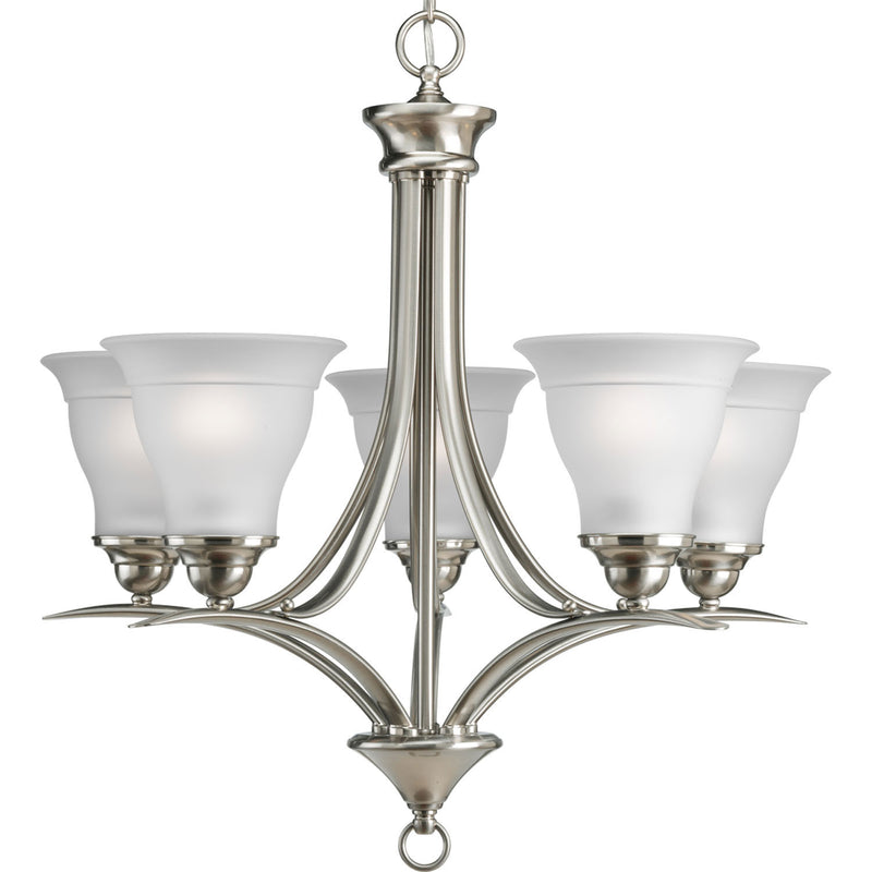 Progress Lighting P4328-09 Five Light Chandelier, Brushed Nickel